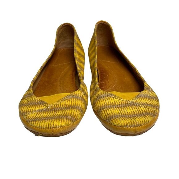 Naya Leather Flats Yellow and Brown - Picture 4 of 14